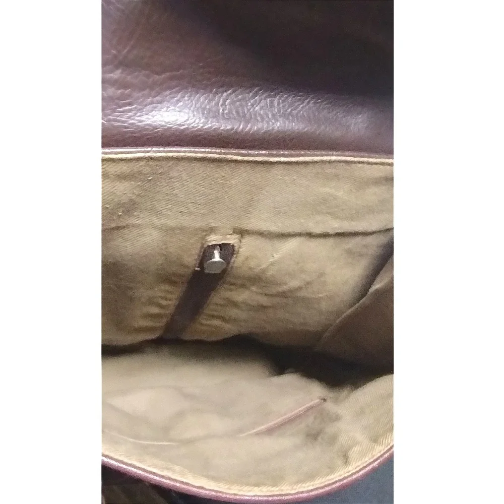 Carriage House Brown Pebbled Leather Backpack Purse Tassel SilverHardware